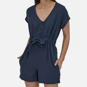 Patagonia Navy Button-Up Romper
